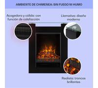 Studio 5 Chimenea eléctrica Radiador Calefactor Decoracion Living 900/1800 W Temporizador semanal negra Klarstein