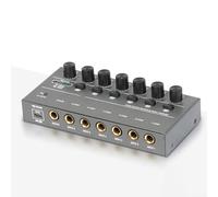 Studio Audio - Mezclador estéreo mejorado para ultra bajo nivel de ruido 4/6/8 canales, mezclador de audio de potencia de sonido con carcasa de metal (6 canales)