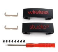 Studio - Conector de diadema de 3 bisagras, piezas de reparación de metal compatibles con auriculares inalámbricos Beats Studio 3.0, diadema plegable de metal, kit de reparación de pines (negro +