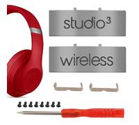 Studio - Conector de diadema de 3 bisagras, piezas de reparación de metal compatibles con auriculares inalámbricos Beats Studio 3.0, diadema plegable de metal, kit de reparación de pines (gris