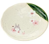 Studio Ghibli via Bluefin My Neighbor Totoro - Plato de cena tradicional japonés, plato de cena [Sakura/flor de cerezo] - Producto oficial de Studio Ghibli (modelo: CHMD3-A), blanco, gris