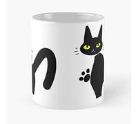 Studio Kiki Service Kikis Delivery Ghibli Jiji Best Taza con capacidad para la mano, 325 ml, hecha de cerámica blanca