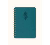 Studio Oh! Cuaderno Agatha de plumas (azul pavo real), cuadernos de diario para uso doméstico y trabajo, cuaderno de 208 páginas a rayas para planificador de productividad, cuadernos en espiral para