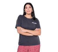 Studio Untold Camiseta, Oversize, declaración con Flores, Lavado ácido Mezcla Antracita 42+ 848341121-42+