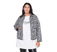 Studio Untold Chaqueta Acolchada, Oversize, Leopardo, Cuello Redondo Gris Piedra 46+ 845629170-46+
