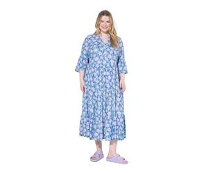 Studio Untold Vestido Maxi, Estampado de Flores, Volantes Azul Cielo 46+ 841532728-46+