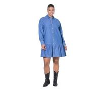 Studio Untold Vestido Vaquero, Oversize, Volante en Dobladillo, Manga Larga Ancha Vaquero Azul 54+ 848736902-54+