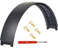 Studio3 - Piezas de reparación de arco de diadema para Beats Studio 3 Wireless (A1914), también se adapta a auriculares Studio Pro Wireless (A2924) (gris sombra + tornillos dorados)