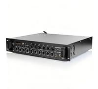 STUDIOFINIX Amplificador Bluetooth Comercial 180W 6 Zonas 70V, Montable en Rack 2U, 3 Micrófonos con Eco, Óptico Coaxial USB RCA FM, para Restaurantes Bares Oficinas, Compatible con Altavoces 4-16Ω