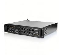STUDIOFINIX Amplificador Bluetooth Comercial 650W 6 Zonas 70V, Montable en Rack 2U, 3 Micrófonos con Eco, Óptico Coaxial USB RCA FM, para Restaurantes Bares Oficinas, Compatible con Altavoces 4-16Ω