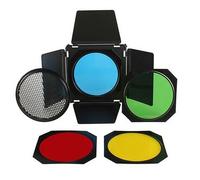 StudioKing Barndoors SK-BD18 con filtros de color y rejilla