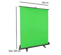 StudioKing Pantalla verde enrollable FB-150200FG 150x200 cm Verde croma