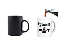 Studios-Perfect - Taza de té de cerámica con texto en inglés Addicted to Pot, 11 oz, regalo de San Valentín, Pascua, verano, Navidad, cumpleaños, aniversario, blanco, 12,2 x 9,5 x 8,5 cm