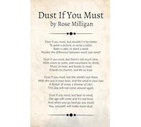 Study and Reading Nook Wall Art Dust If You Must Poem Poster Thoughtful Poetry for Home and Office Inspiration(Framed,08x12inch(20x30cm))