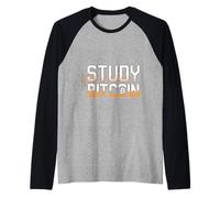 Study Bitcoin Comerciante de blockchain de criptomonedas -- Camiseta Manga Raglan