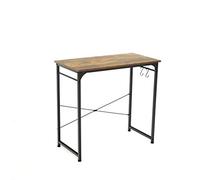 Study Desk Writing Table Study Writing Desk 32'' for Home Office and School Small Computer Desk Space-Saving Black Metal Frame Espresso Study Desk with Storage