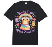 Study Hard Play Smart Owl Back To School Student Comfort Colors Adult Heavyweight T-Shirt