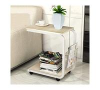 Study Workstation Portable and Sturdy Laptop Desk with Wheels Can Be Used in Bedroom Living Room (Color : Red Leaves Maple) (Cherry Color White)