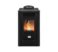 STUFE A PELLET ITALIA Alaska Calentador de ventilador de 10 kW, wifi, eficiencia 91%, 85 m², autonomía, programable 20 horas, control remoto, wifi, 5 velocidades y potencia, negro