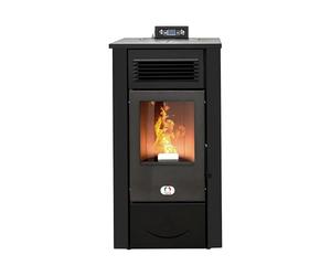 STUFE A PELLET ITALIA Canadá - Estufa de aire ventilada de 12 kW, 5 estrellas, WiFi, eficiencia 91%, calienta 120 m², autonomía 15 h, programable, 5 velocidades y potencias, color negro