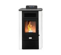 STUFE A PELLET ITALIA Colorado 15 kW | estufa de pellets eficiencia 92% calienta 140 m² autonomía 15 horas programable 5 velocidades y niveles de potencia 24 meses garantía blanco