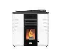 STUFE A PELLET ITALIA - Marmolada 14kw - Eficiencia 92%, Calentador 130m², 5 velocidades y potencias, autonomía 19H, programable, garantía de 24 meses, blanco