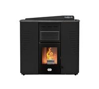STUFE A PELLET ITALIA - Marmolada 14 kW - Eficiencia 92%, Calentadores 130 m², 5 velocidades y potencias, Autonomía 19 h, Programable, Garantía 24 meses, NEGRO, NON CANALISÉ