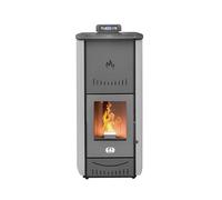 STUFE A PELLET ITALIA New York 20 Kw - Estufa para pellets Hydro producto calor y agua caliente eficiencia 90% calentador de 120 m² Autonomía 22 H programable, garantía 24 meses, color gris