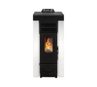 STUFE A PELLET ITALIA Niagara 14 kW Canalizada WiFi - Estufa de aire ventilada Eficiencia 89% Calienta 130 m² Autonomía 15 H 5 velocidades 5 niveles Potencia programable Garantía 24 meses Blanco