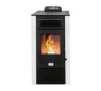 STUFE A PELLET ITALIA San Diego 14 Kw Canalizada WiFi - Estufa de aire ventilada eficiencia 92% calentador de 130 m² Autonomía 20 H programable 5 velocidades y potencias, garantía de 24 meses, color