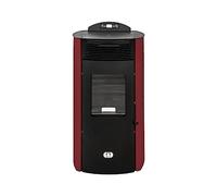 STUFE A PELLET ITALIA Colorado - Estufa de aire ventilada (15 kW), eficiencia 92%, calienta 140 m², autonomía de 15 h, programable, 5 velocidades y potencias, color rojo