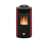 STUFE A PELLET ITALIA Siberia Aria New 15 kW WiFi - Horno de convección, 140 m², eficiencia, 92% de autonomía, 30 horas programable, 5 velocidades, 24 meses, rojo