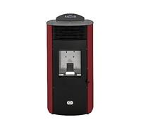 STUFE A PELLET ITALIA - Siberia New 18Kw - Estufa de pellets de aire ventilado, eficiencia 91%, calentador 180m², autonomía 30H, 5 velocidades y potencias, programable, garantía 24 meses, color rojo