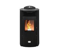 STUFE A PELLET ITALIA Siberia Nuevo canal WiFi 15 kW el horno ventilado 92% de calor 140 m² tiempo de funcionamiento 30 h, programable 5 velocidades y potencia, 24 meses negro