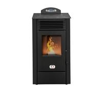 Stufe a Pellet Italia Srl - Estufa de pellets California, 8 Kw, estufa de pellet, ventilada, calienta hasta 60 m², 5 niveles de potencia, 5 velocidades de ventilación, programable, color negro