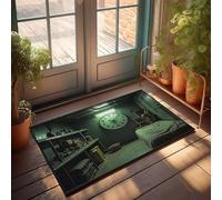 Stuff For Boys Room A Dimly lit Room With A Large Clock On The Wall Doormat Fall Mats Outdoor Bar Accessories Man Cave, 65 x 90 cm