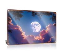 Stuff For Boys Room Full Moon Rising: A Serene Night Sky With Clouds And Pine Branche Tin Sign Garage Bedroom Door Decor (20 x 30 cm)