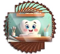Stuff For Boys Room Happy Tooth Brushing Adventure In The Bathroom Stickers 10 Pcs Funny Room Signs Metal Signs Vintage Funny (12 x 18 cm)