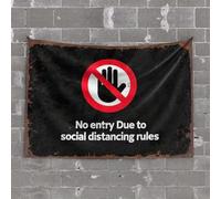 Stuff For Your Room No Entry Due To Social Distancing Rules. Tapiz divertido para decoración de bar y cueva (75 x 100 cm)