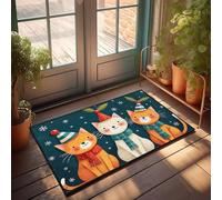 Stuff For Your Room Three Cats Wearing Winter Hats And Scarves Doormat Indoor Fall Decor Welcome Home Mats For Front Door (65 x 90 cm)