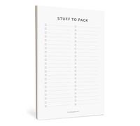 Stuff to Pack - Bloc de notas - Lista de verificación de embalaje de viaje de 5.5 x 8.5 pulgadas, 50 hojas extraíbles, divertida lista de preparación de vacaciones de verano, planificador de