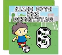 Stuff4 6. Tarjeta de cumpleaños para niños y niñas, diseño de fútbol, 6 años, hijo, hija, sobrina, nieta, nieta, 145 mm, seis sexto cumpleaños