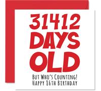 Stuff4 86th Birthday Card for Men Women Helf Her It - 31412 Days Bass - Funny adulto ochenta y sexto ochenta y sexto tarjeta de feliz cumpleaos para