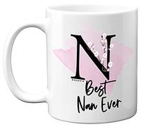 Stuff4 Best Nan Ever - Taza de cerámica de 11 onzas, apta para lavavajillas, regalo de abuela, regalo de cumpleaños para abuelas, tazas de Navidad, regalos de niñera de nietos