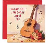 Stuff4 Bonita tarjeta de aniversario - Amor musical - Tarjeta romántica de feliz aniversario para mujeres y hombres, tarjetas de felicitación de aniversario de 5.7 pulgadas Sweet I Love You