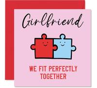 Stuff4 Bonita tarjeta de aniversario, piezas de rompecabezas, tarjeta romántica de feliz aniversario para novia, tarjetas de felicitación de aniversario de 5.7 pulgadas