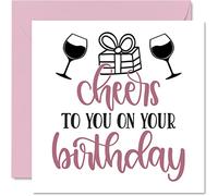 Stuff4 Bonitas tarjetas de cumpleaños para ella - Cheers To You On Your Birthday - Tarjeta para mamá, hija, nieta, hermana, tía, sobrina, abuela, niñera, tarjetas de felicitación de 145 mm para mujer
