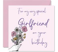 Stuff4 Bonitas tarjetas de cumpleaños para novia, flores de cumpleaños, tarjeta para novia de novio y pareja, tarjetas de felicitación de aniversario de 145 mm