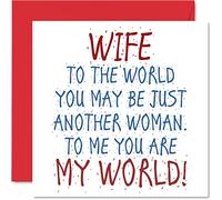 Stuff4 Bonitas tarjetas de San Valentín para esposa, esposa, eres mi mundo, tarjeta de feliz cumpleaños de marido, regalos de cumpleaños, tarjeta de San Valentín de prometida de 145 mm, tarjetas de