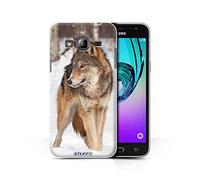 Stuff4 Carcasa/Funda Dura para el Samsung Galaxy J3 / Serie: Animales de la Fauna - Lobo